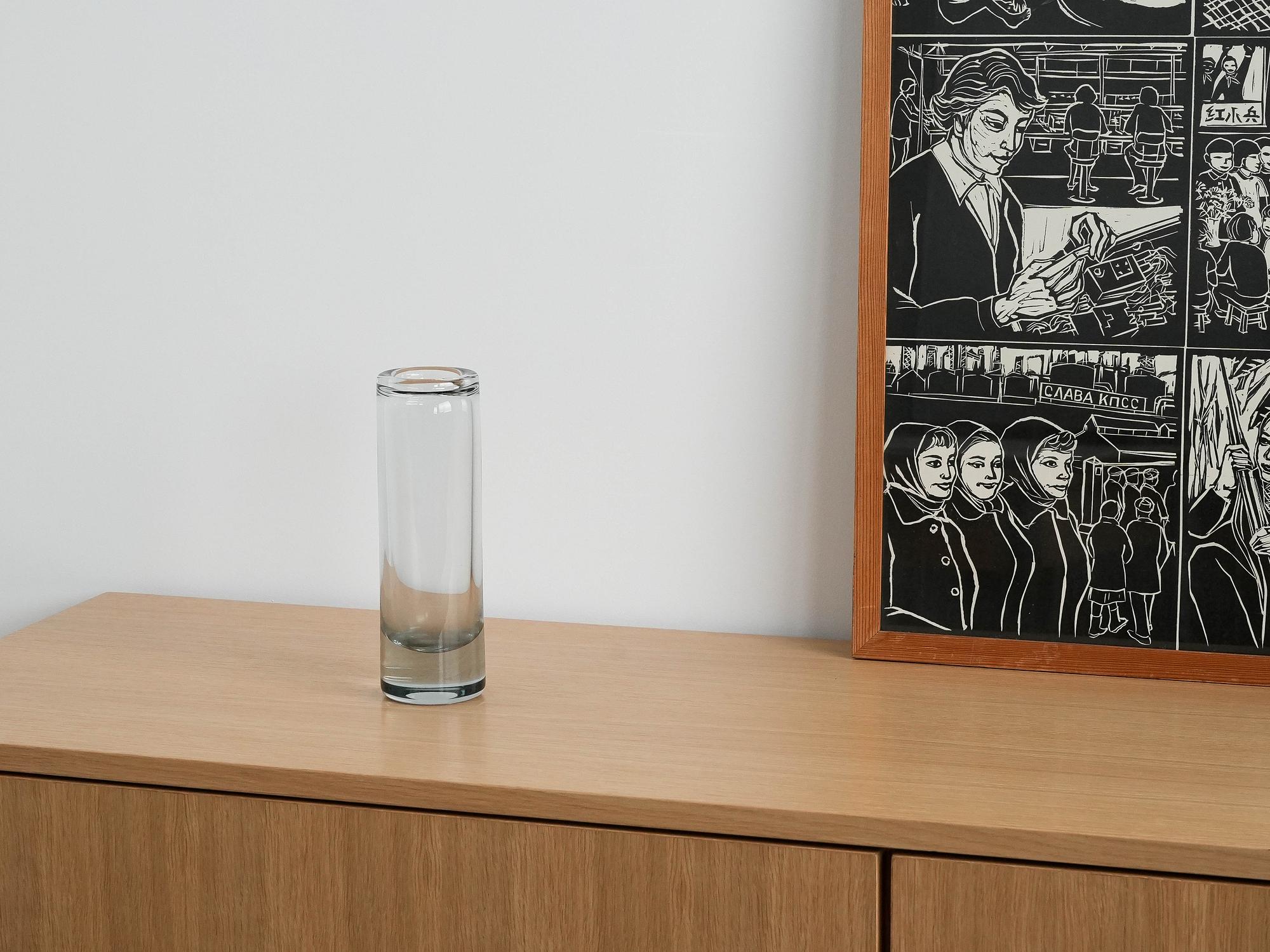 Glasvase Transparent 1970er Jahre 1