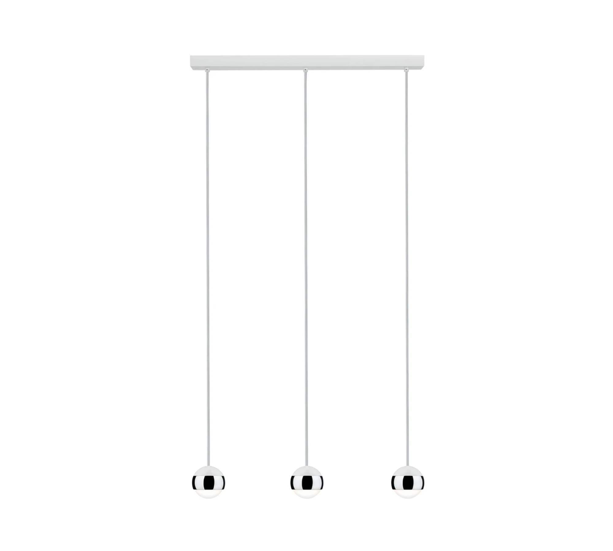 LED Pendelleuchte 3-flammig Glas Chrom 1