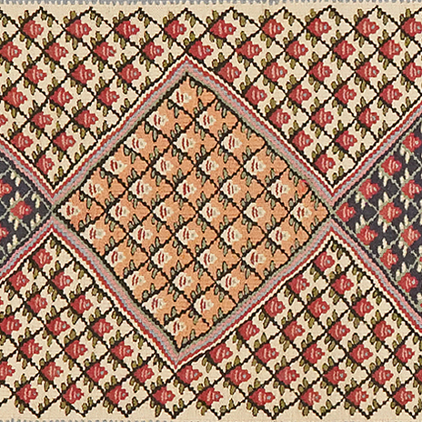 Kilim Senneh Teppich Braun 2