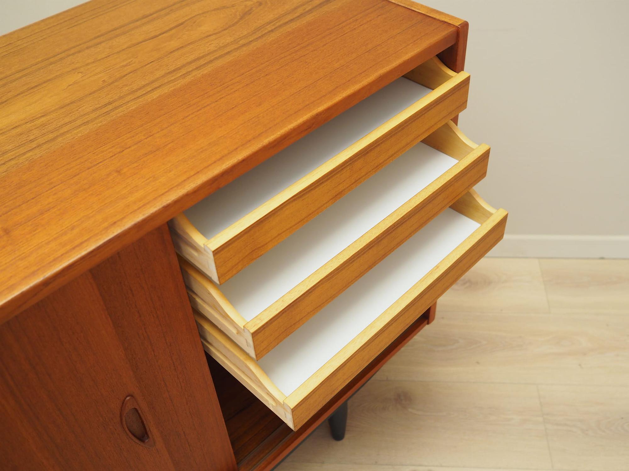 Vintage Sideboard Teak Wood Brown 1970s 14