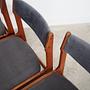 6x Chair Teak Velvet Brown 1960s 12