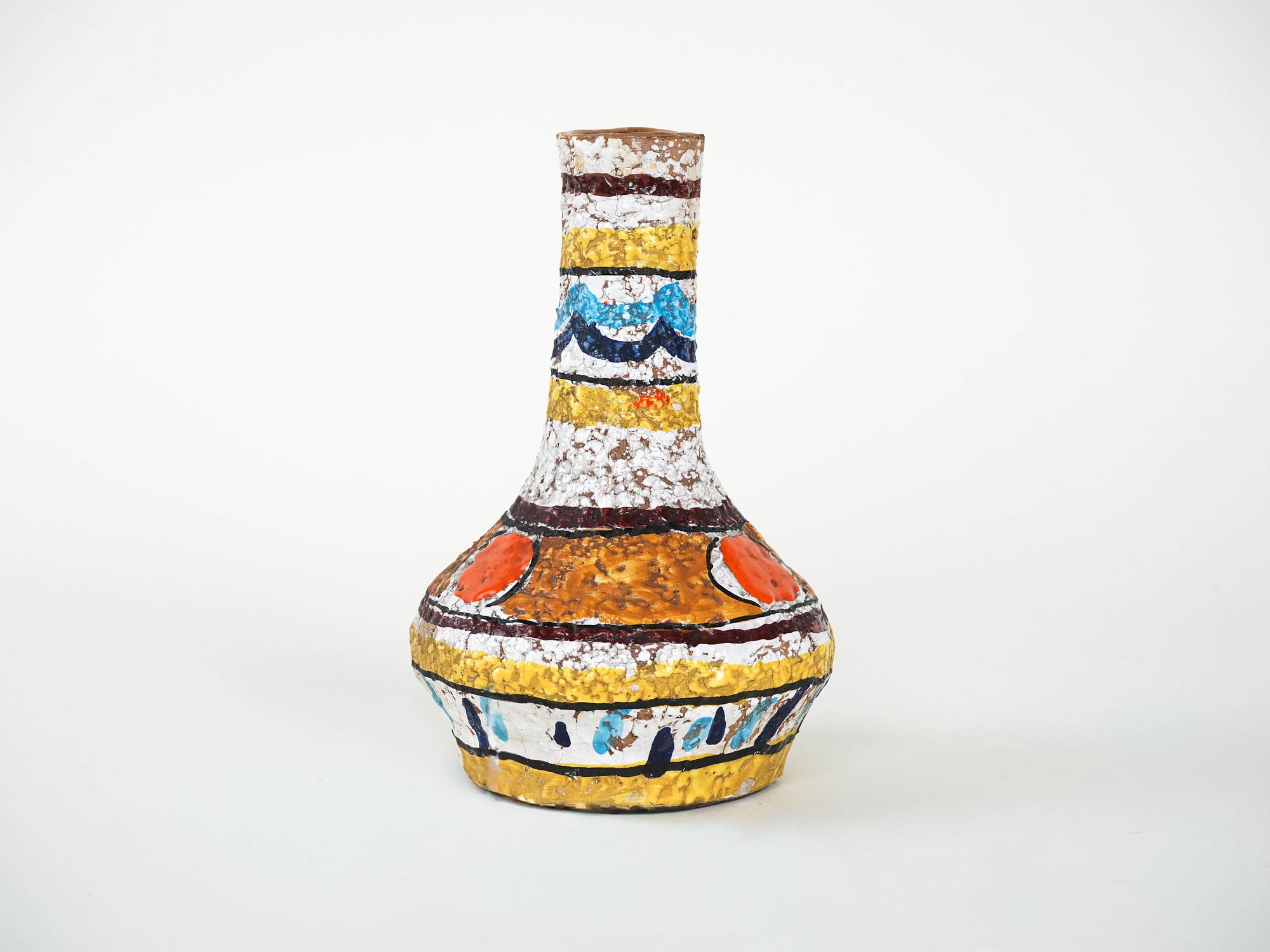 Keramikvase Mehrfarbig 1960er Jahre 3