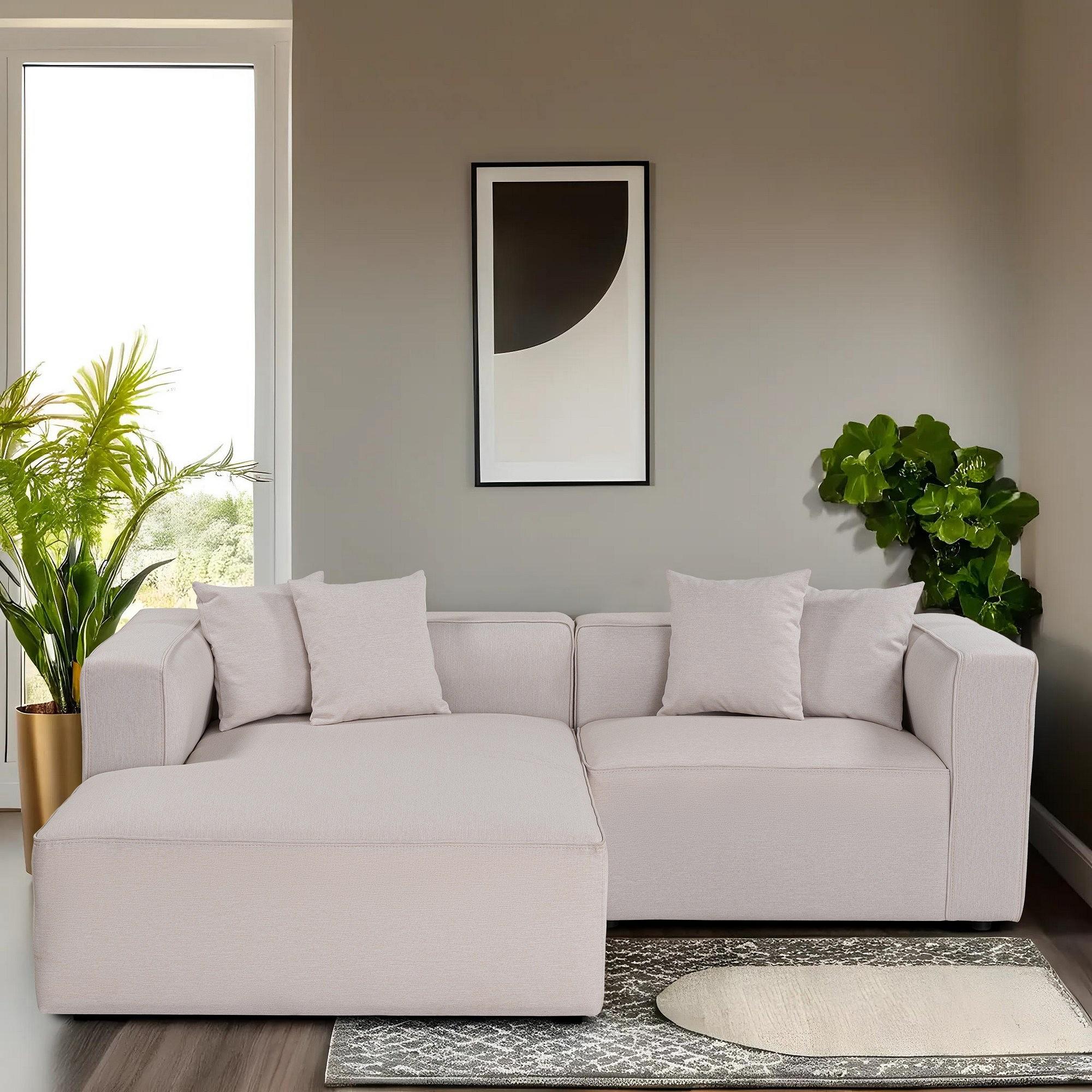 Mora Ecksofa Links Ecru 1