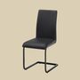2x Cantilever Chairs Faux Leather Black 2