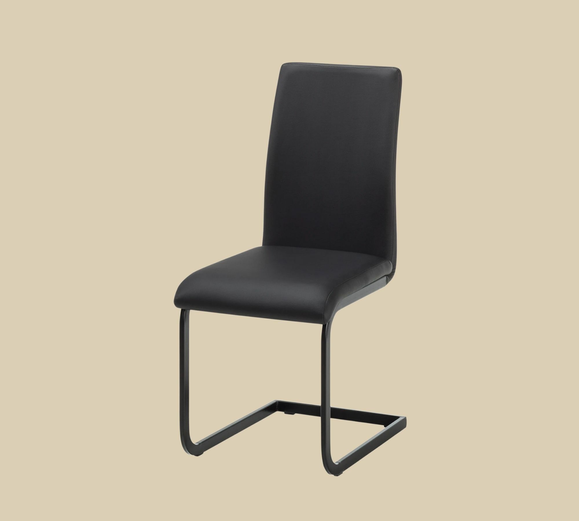 2x Cantilever Chairs Faux Leather Black 2