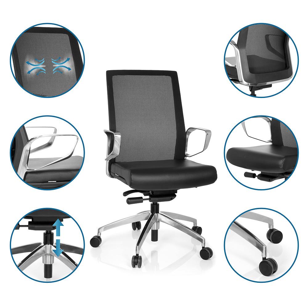PROVIDER NET Swivel Office Chair with Casters Fabric Black 2