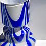 Vintage Carlo Moretti Vase Blau Weiß 1970er Jahre 2