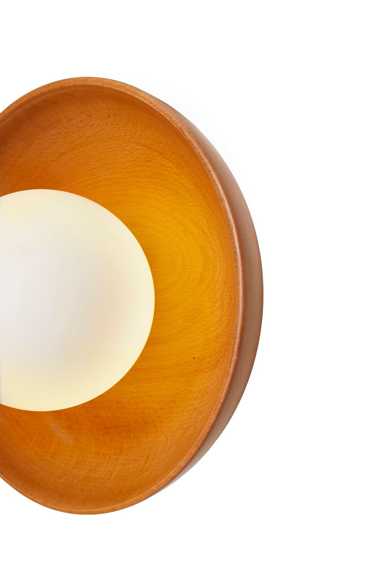 Hand Wall Lamp S Oak Wood Brown 6