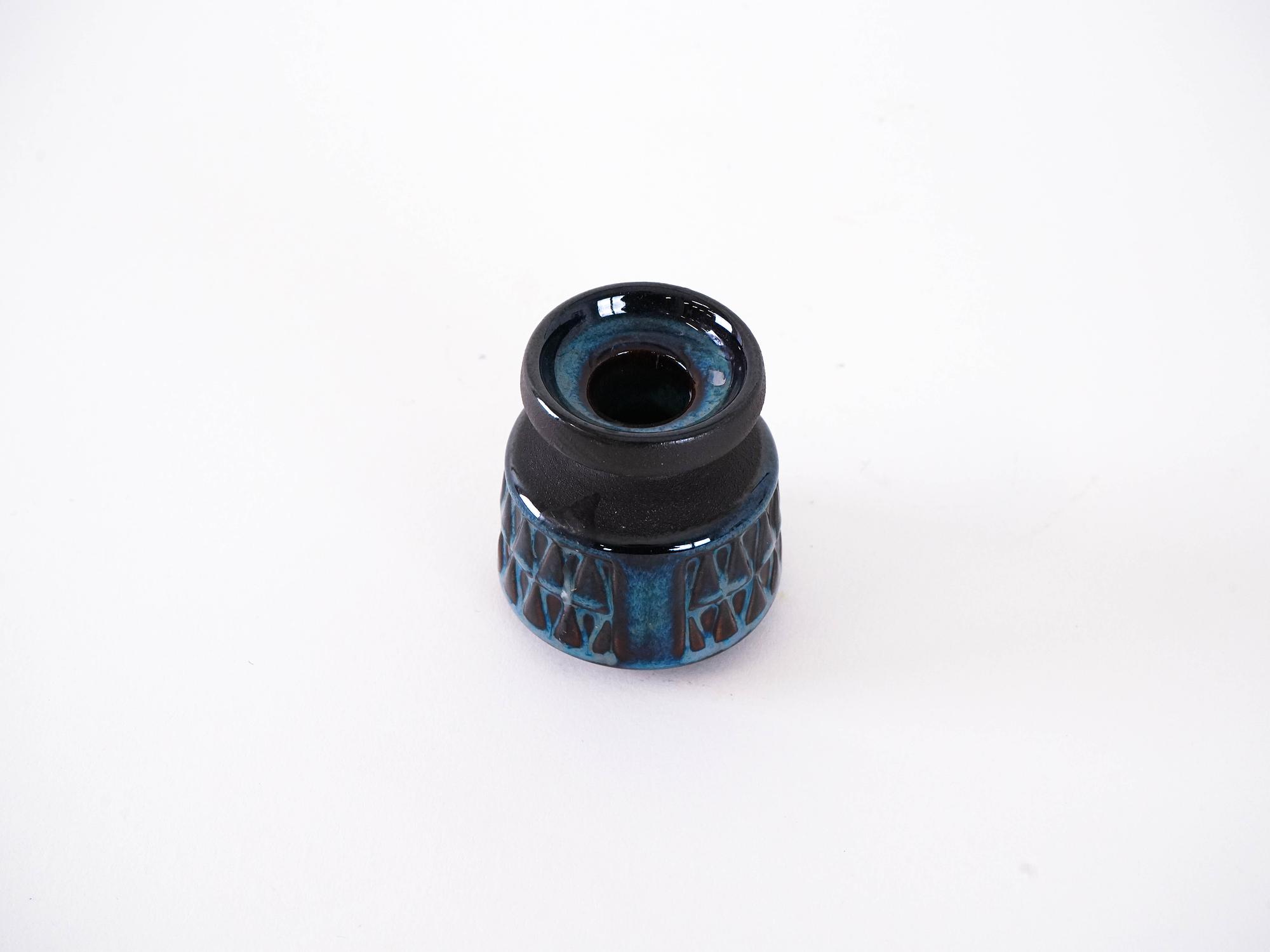 Ceramic Candle Holder Blue 4
