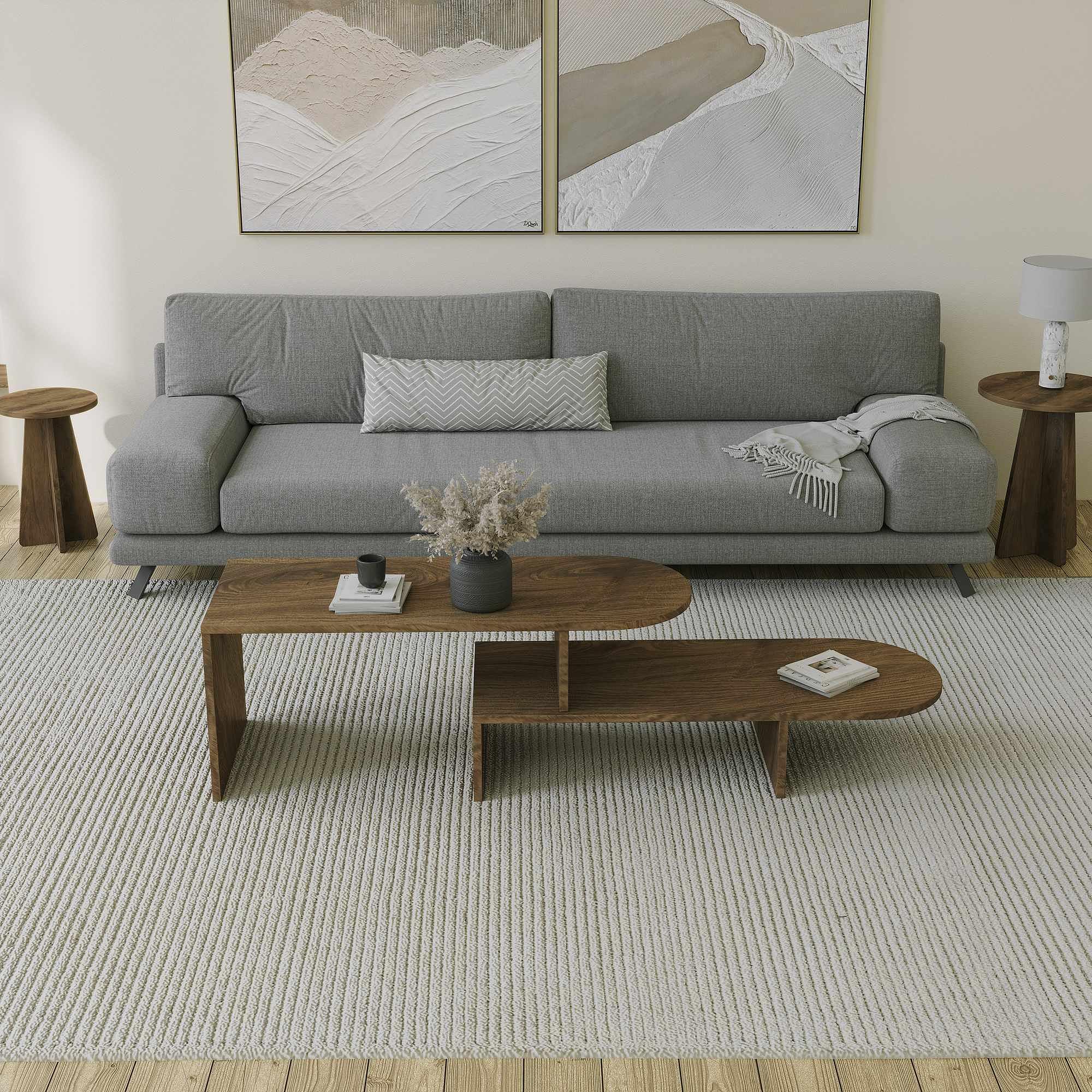 Puzzle Coffee Table Walnut Look Brown 0