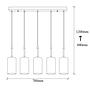 Lampada a sospensione a 5 luci Kem 6386 ferro nero 3