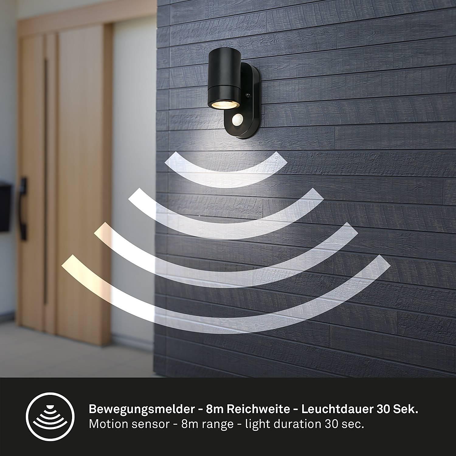 Huva Wandleuchte mit Sensor Kunststoff Schwarz 1-flammig 3