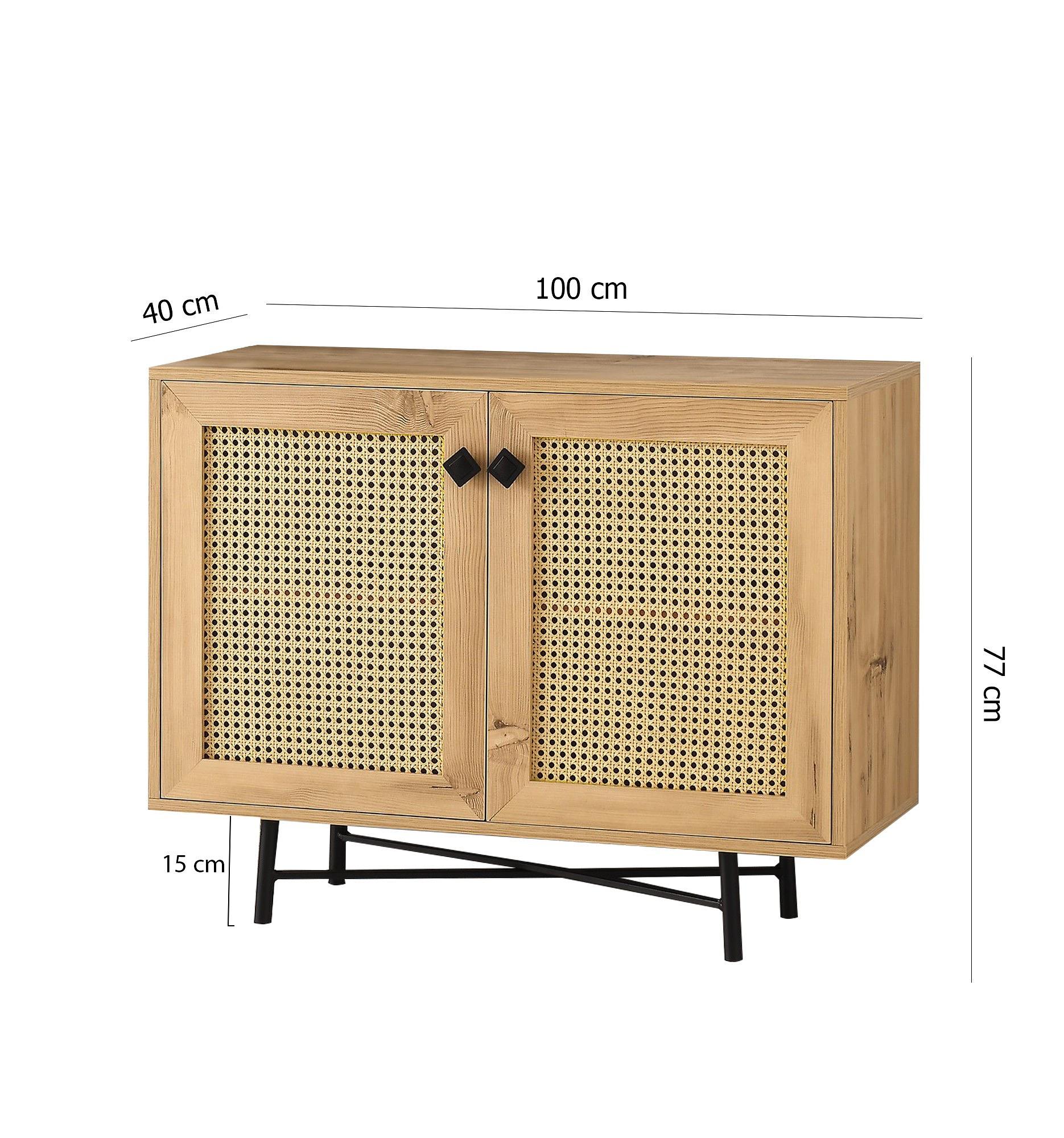 Tarsus Kommode Holz Eiche Schwarz 5