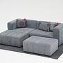 Beyza Sofa Récamiere Links mit Hocker Grau 3