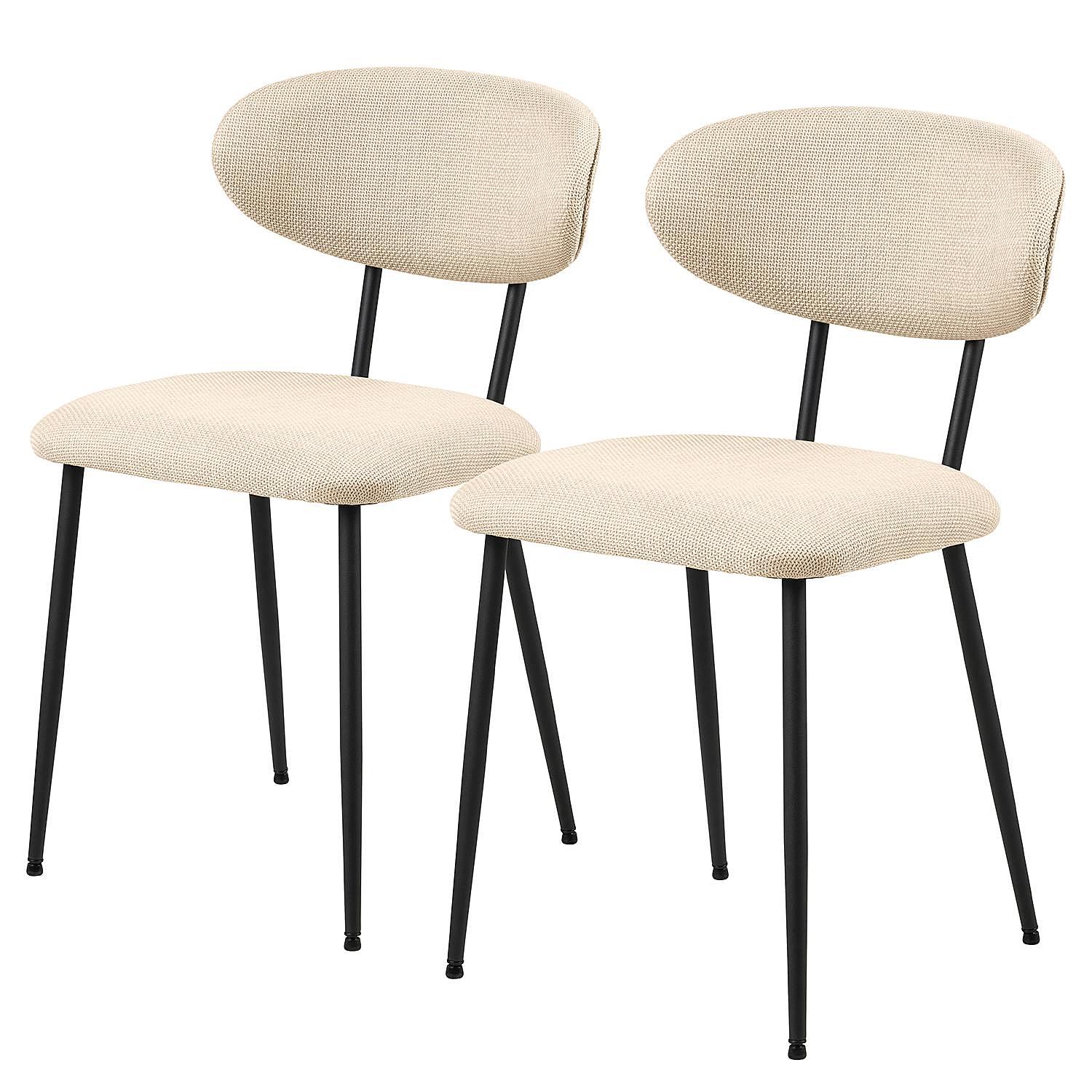 2x Esszimmerstuhl Almsted Strukturstoff Badia: Beige 0