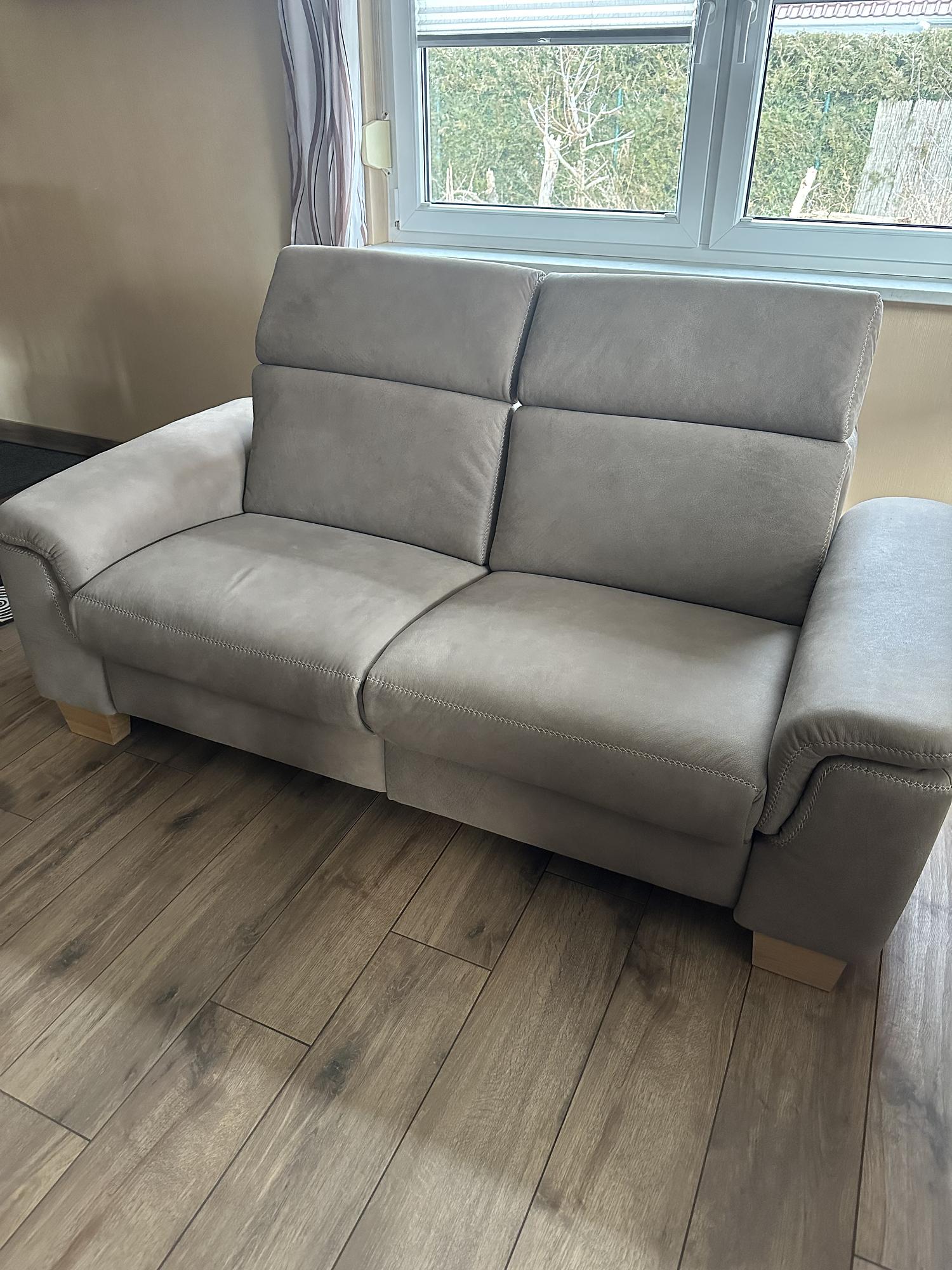 2-Sitzer Sofa mit Relaxfunktion Echtleder Beige 2