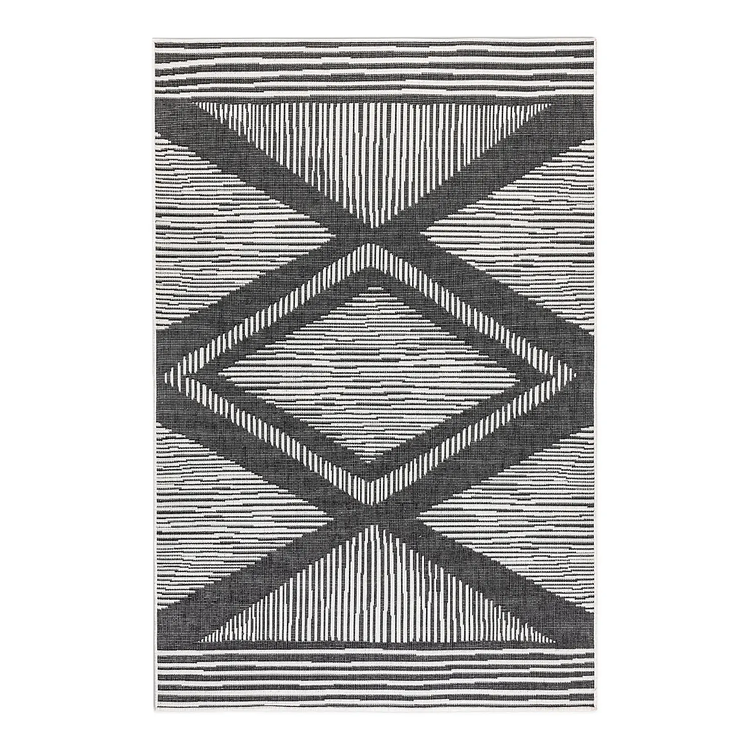 Rhombus In-/Outdoor-Teppich Schwarz 6