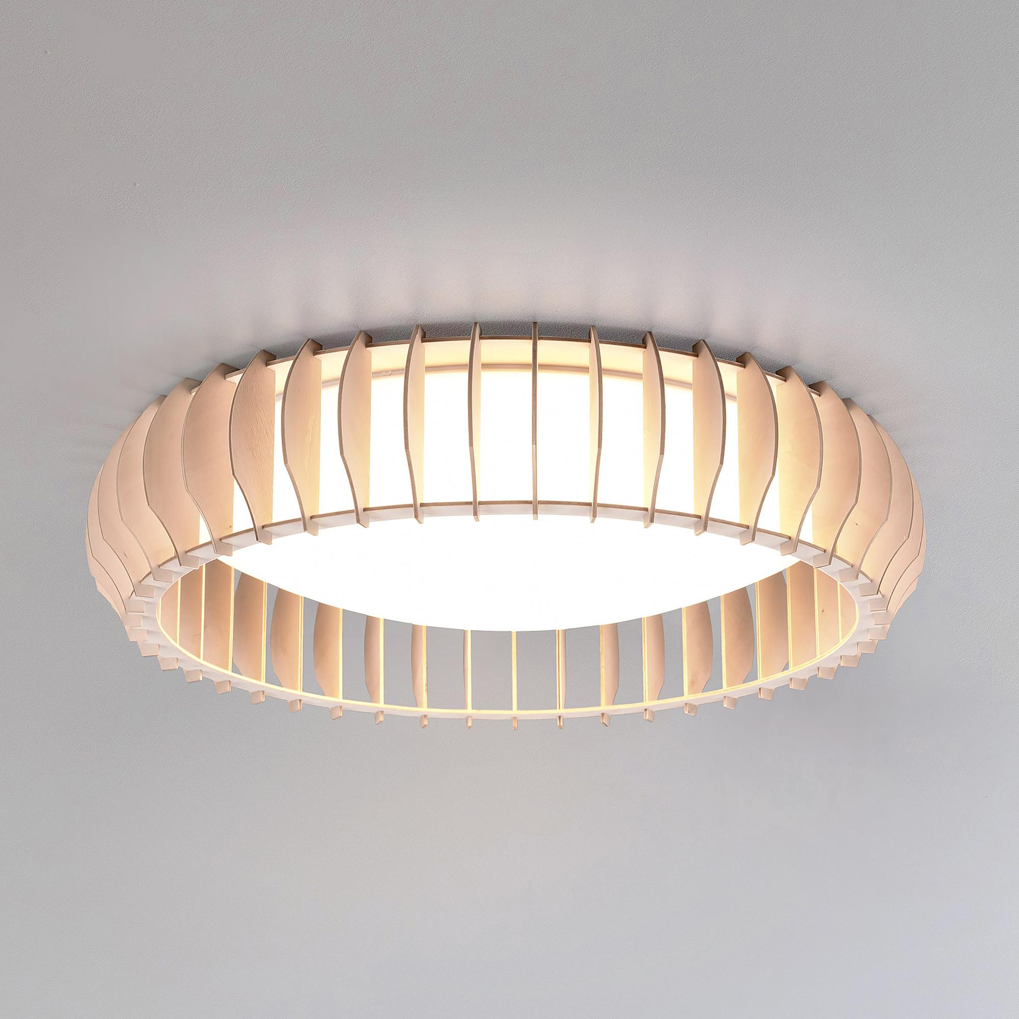 Monte LED-Deckenleuchte Eisen Kiefer Weiß Ø 60cm 1