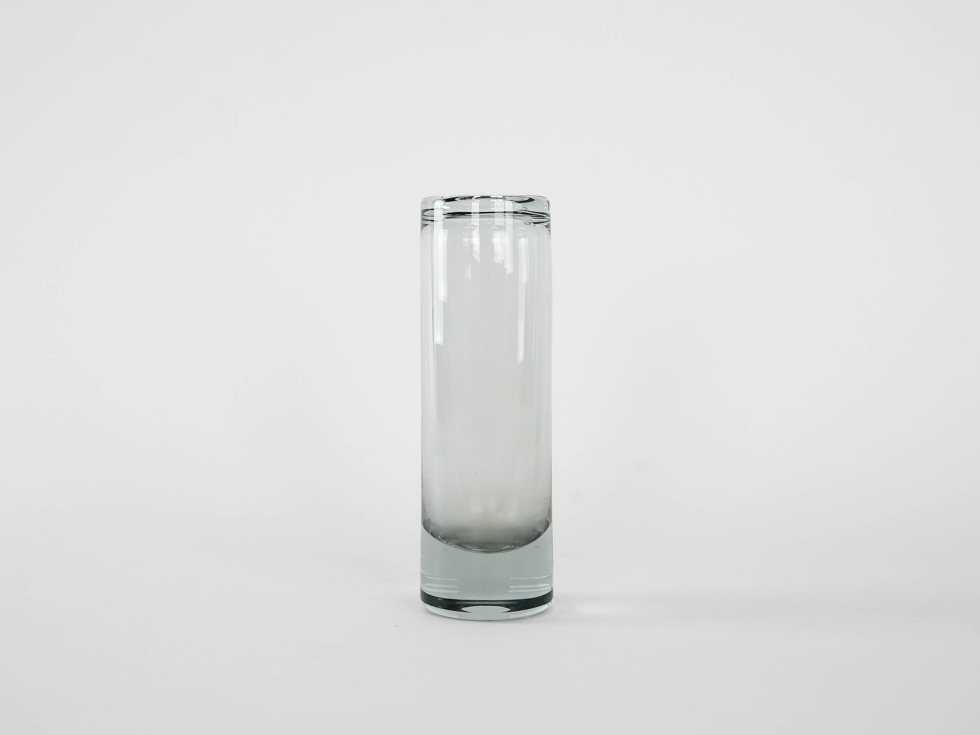 Glass vase Transparent 1970s 2