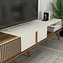 Milan TV Stand Walnut Brown Cream 2