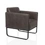 Aruba Retro Loungesessel Kunstleder Grau 3