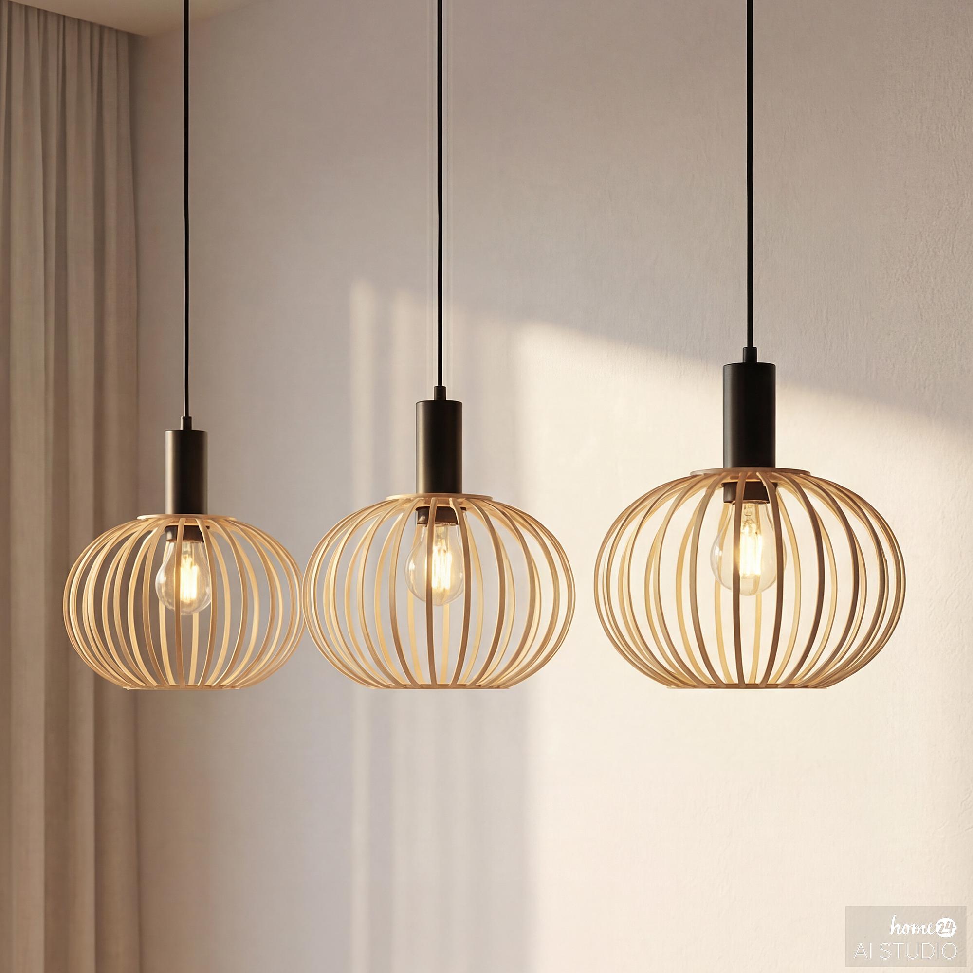 ZESTA Pendant Light 3-Light Bamboo Iron 0