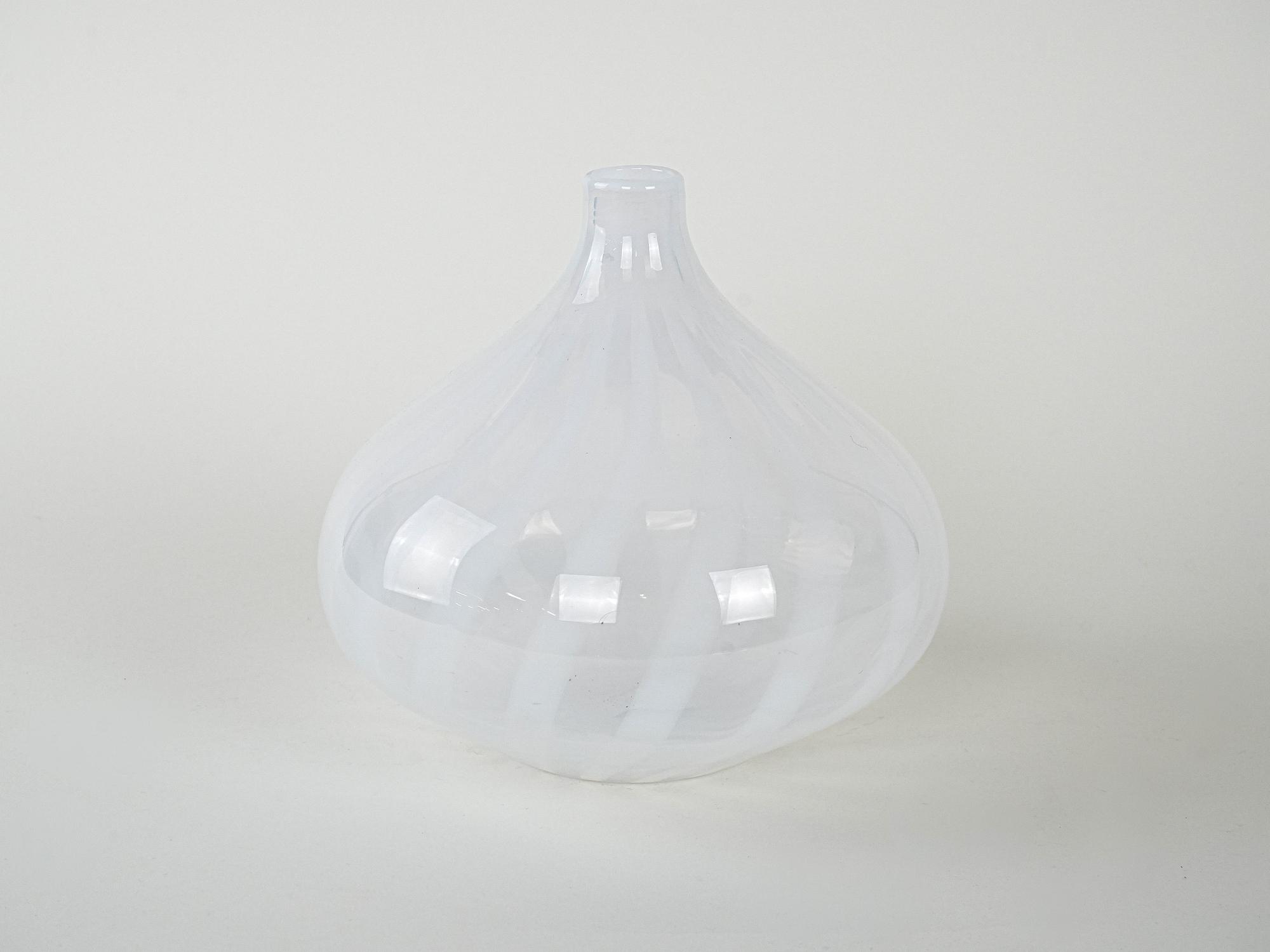 Glass vase White 1960s 3