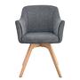 VESHI Swivel Armchair Set of 2 Grey 1