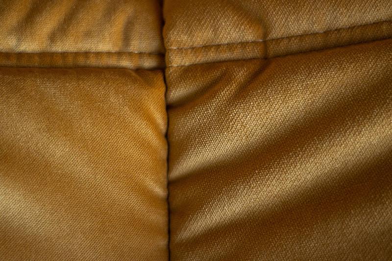 Togo Armchair and Ottoman Set Velvet Golden Yellow 6