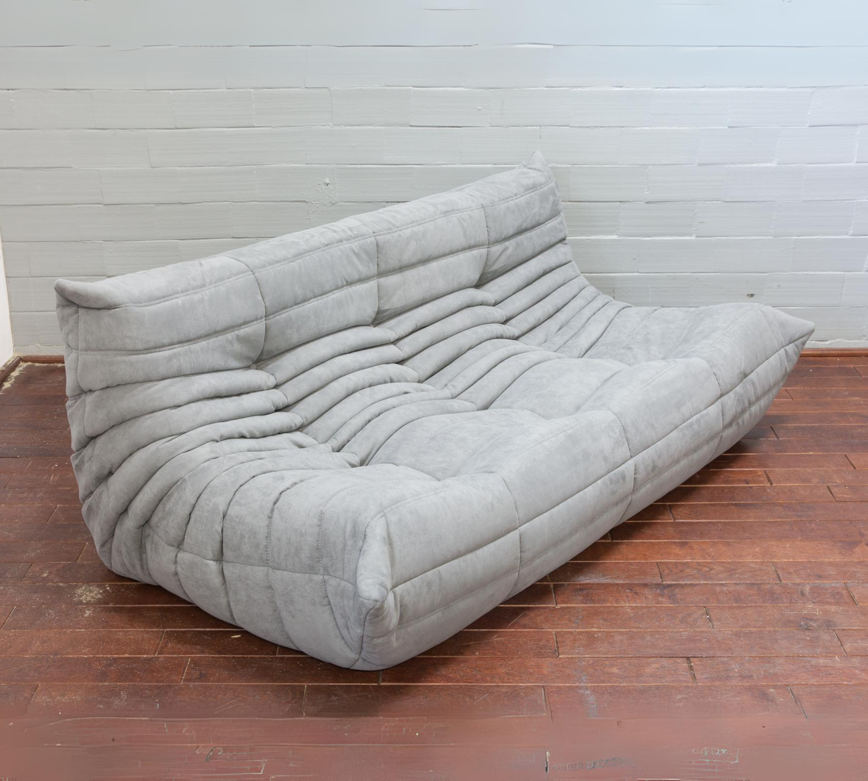 Togo Sofa 3-Sitzer Textil Hellgrau 1