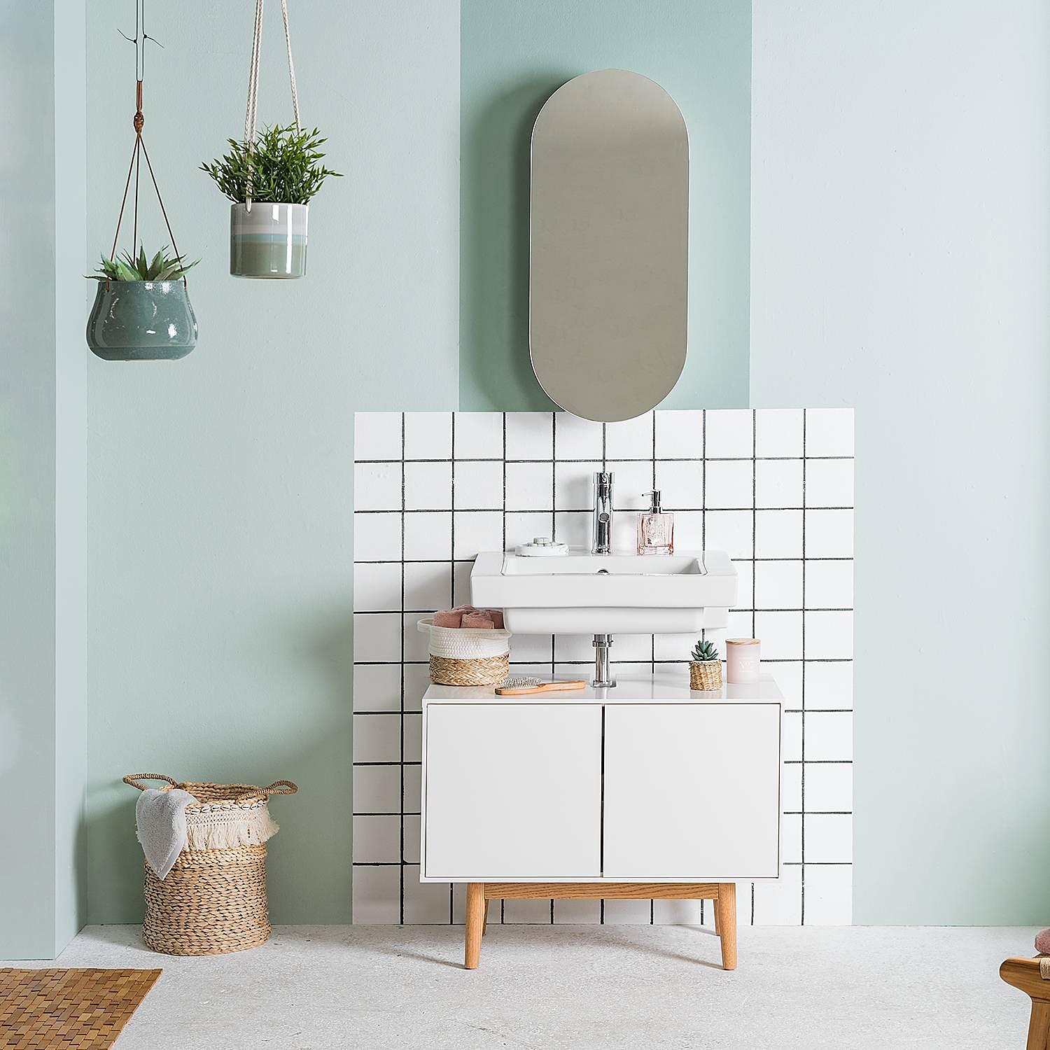 Mirror cabinet LINDHOLM oval White 2