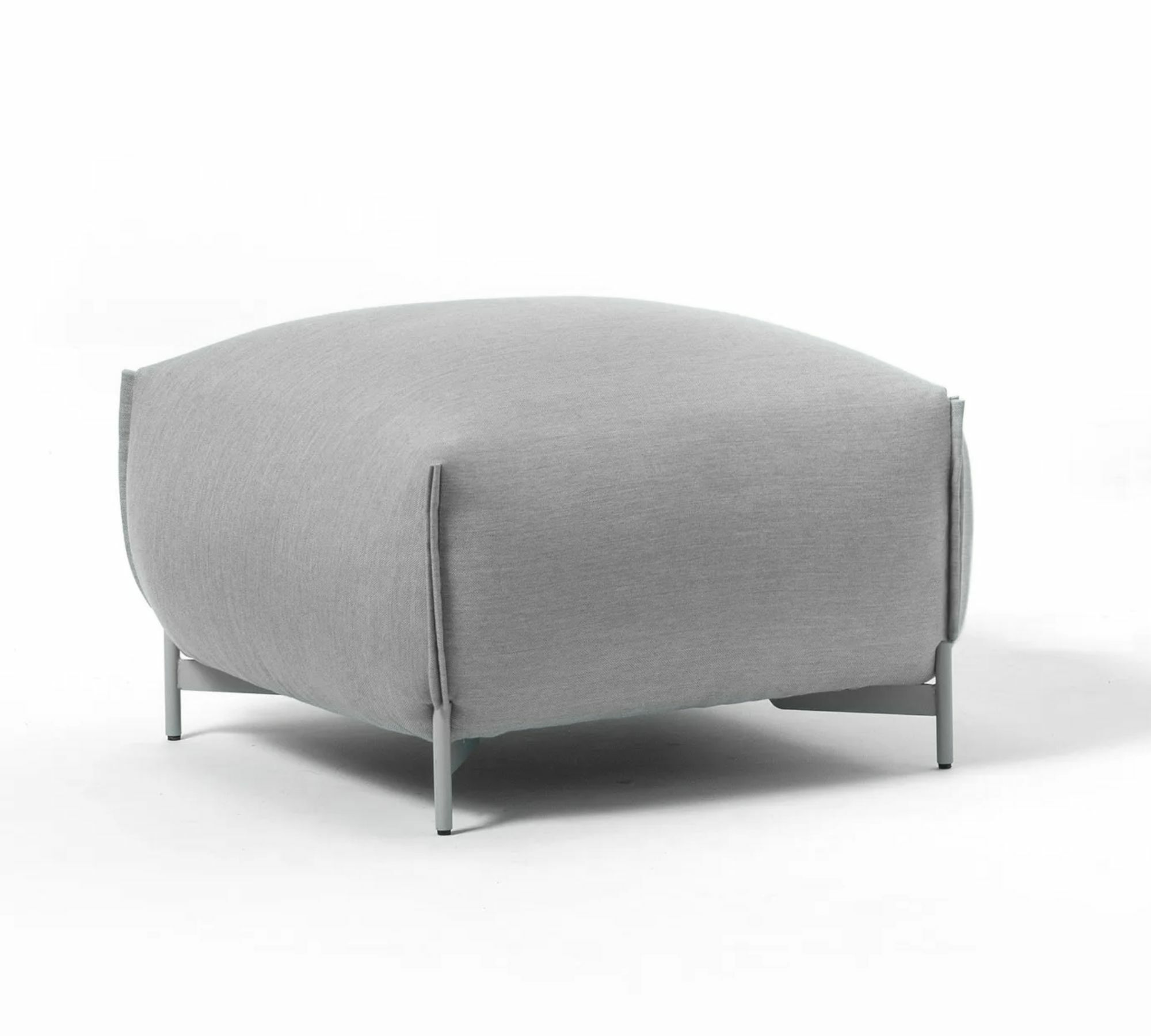 Mochi Pouf Textile Metal Gray 0