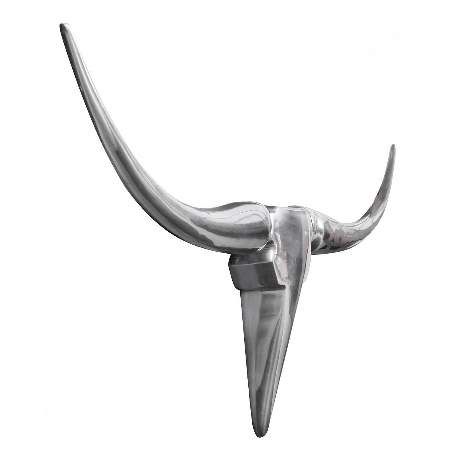 Bull Wanddeko Aluminium Silber 4