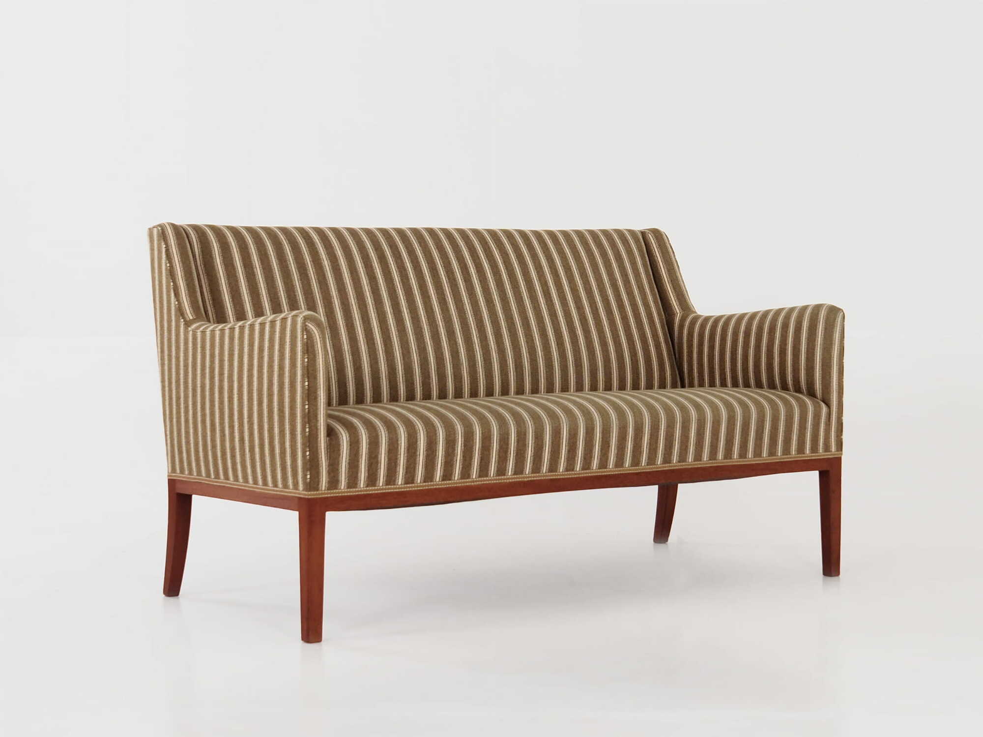 Vintage Sofa Teakholz Textil Grün 1960er Jahre  2