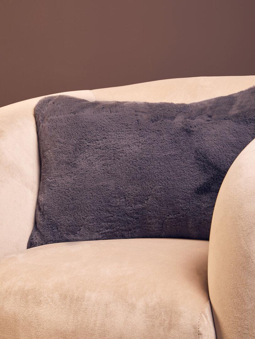 Bosie Lamina Grey Rectangular Faux Fur Cushion 8