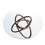 Round dining table walnut wood glass Ø 130cm 5