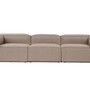 Sofa 3-Sitzer Leinen Braun 3