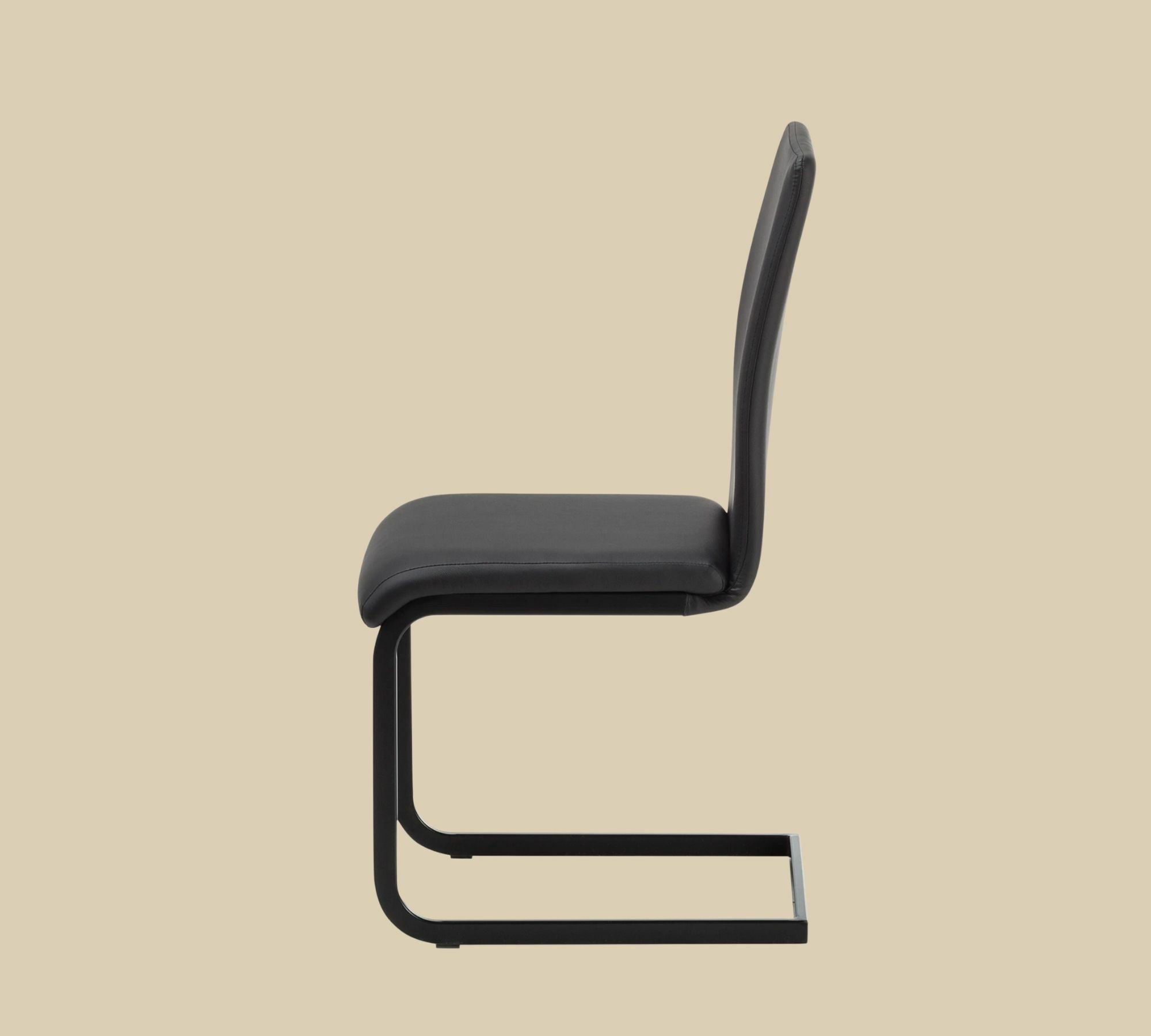 2x Cantilever Chairs Faux Leather Black 3