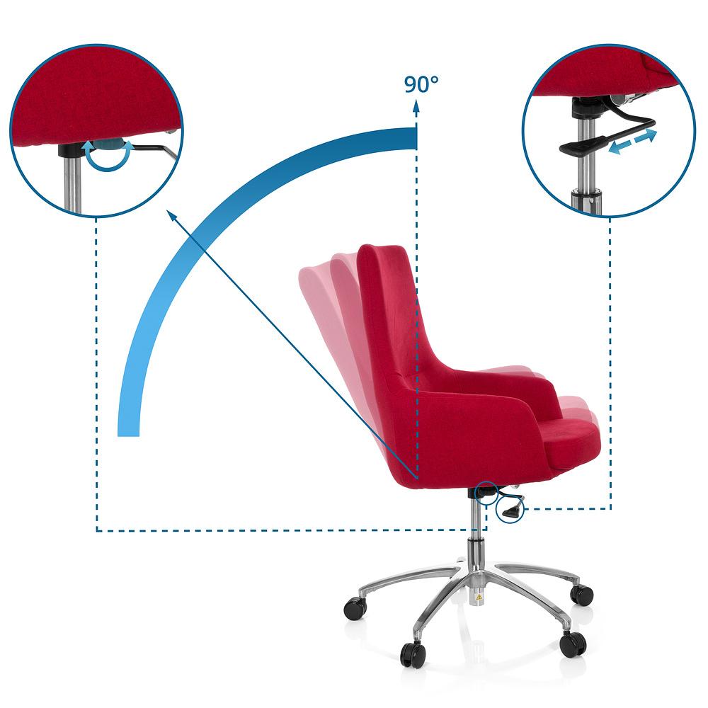 SHAKE 100 Bürostuhl Drehbar mit Rollen Stoff Rot 1