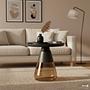 Coffee Table Caviatta Glass Metal Black 53x53cm 4