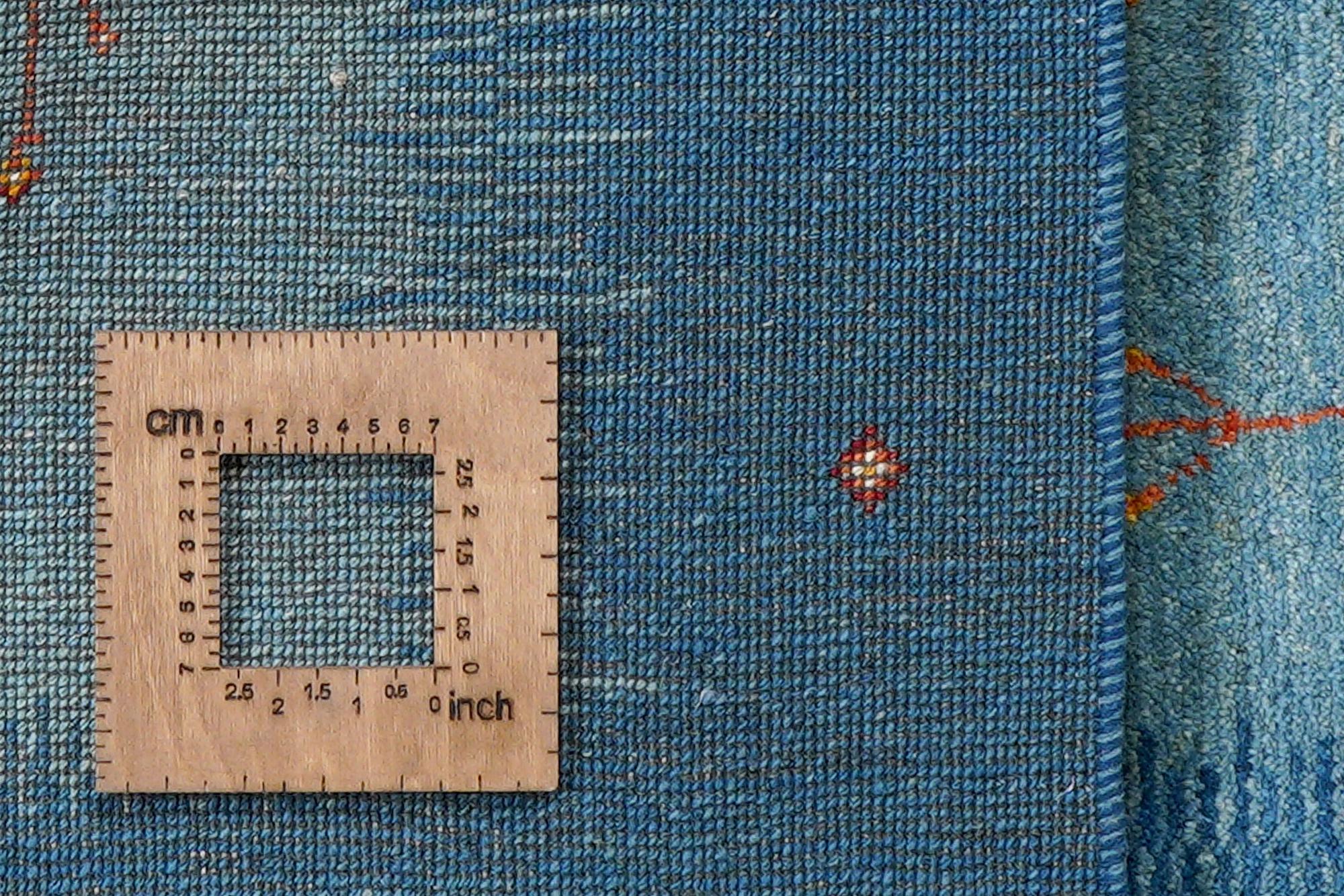 Rizbaf Gabbeh-Teppich Wolle Blau 6