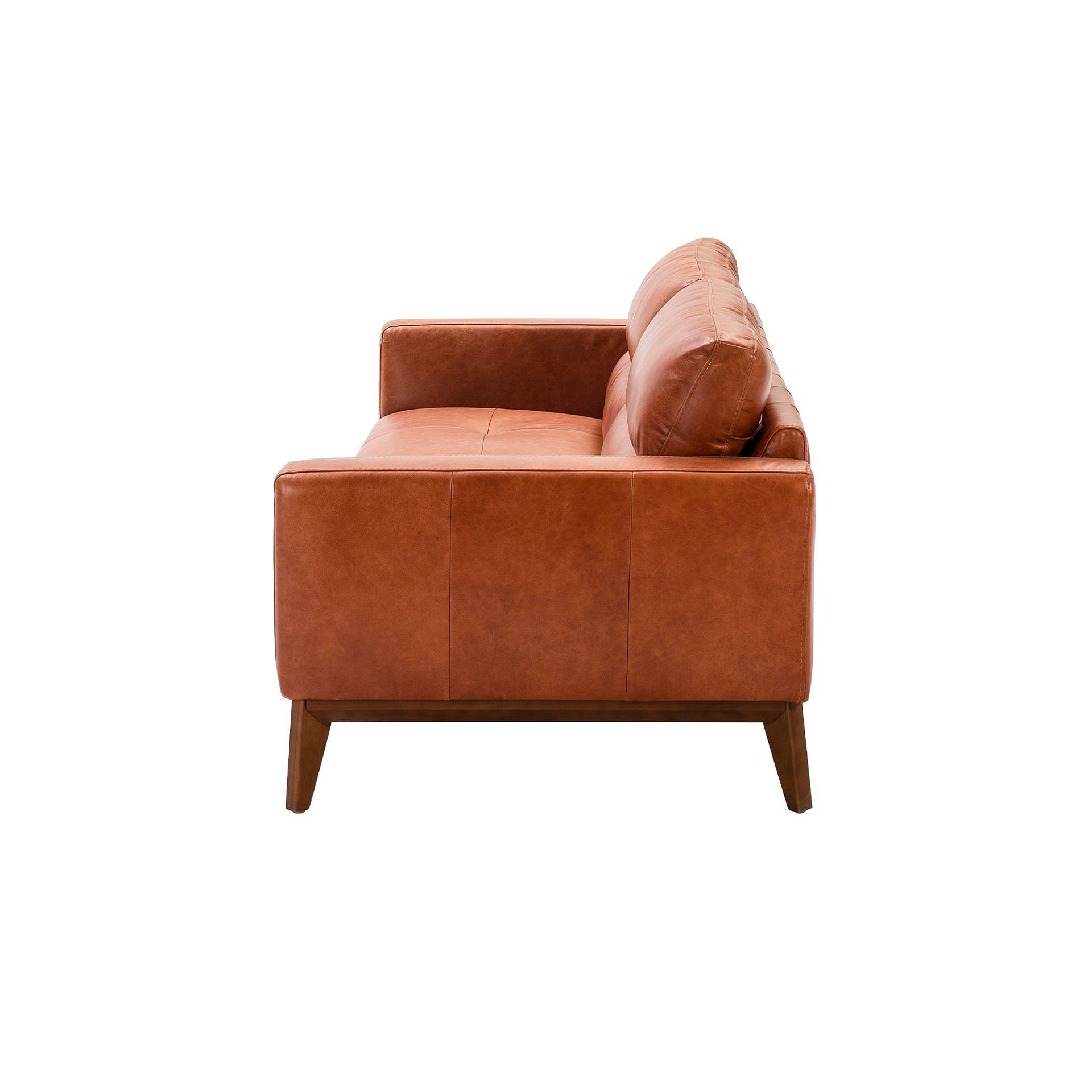 ANGEL CERDÁ Brown leather 3-seater sofa 3