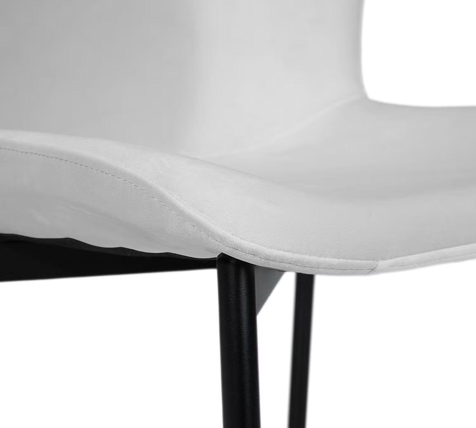 Upholstered chair set of 2 Velvet Light Grey 8