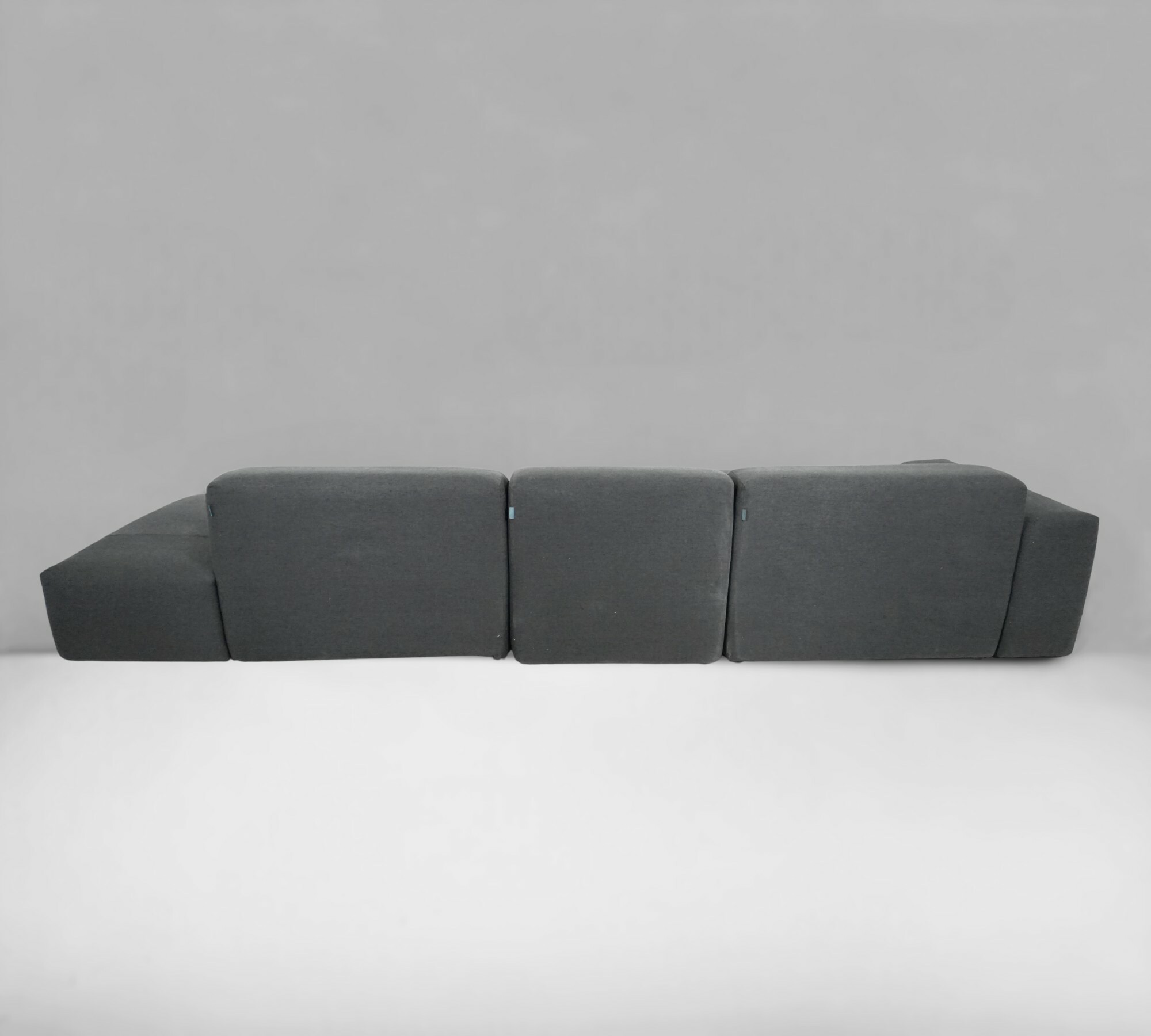 Pyllow Ecksofa mit 2 Récamieren Feingewebe Schwarz 3