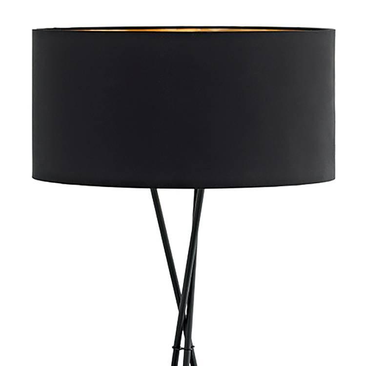 Fondachelli Stehleuchte 1-flammig Mischgewebe Stahl Schwarz 1