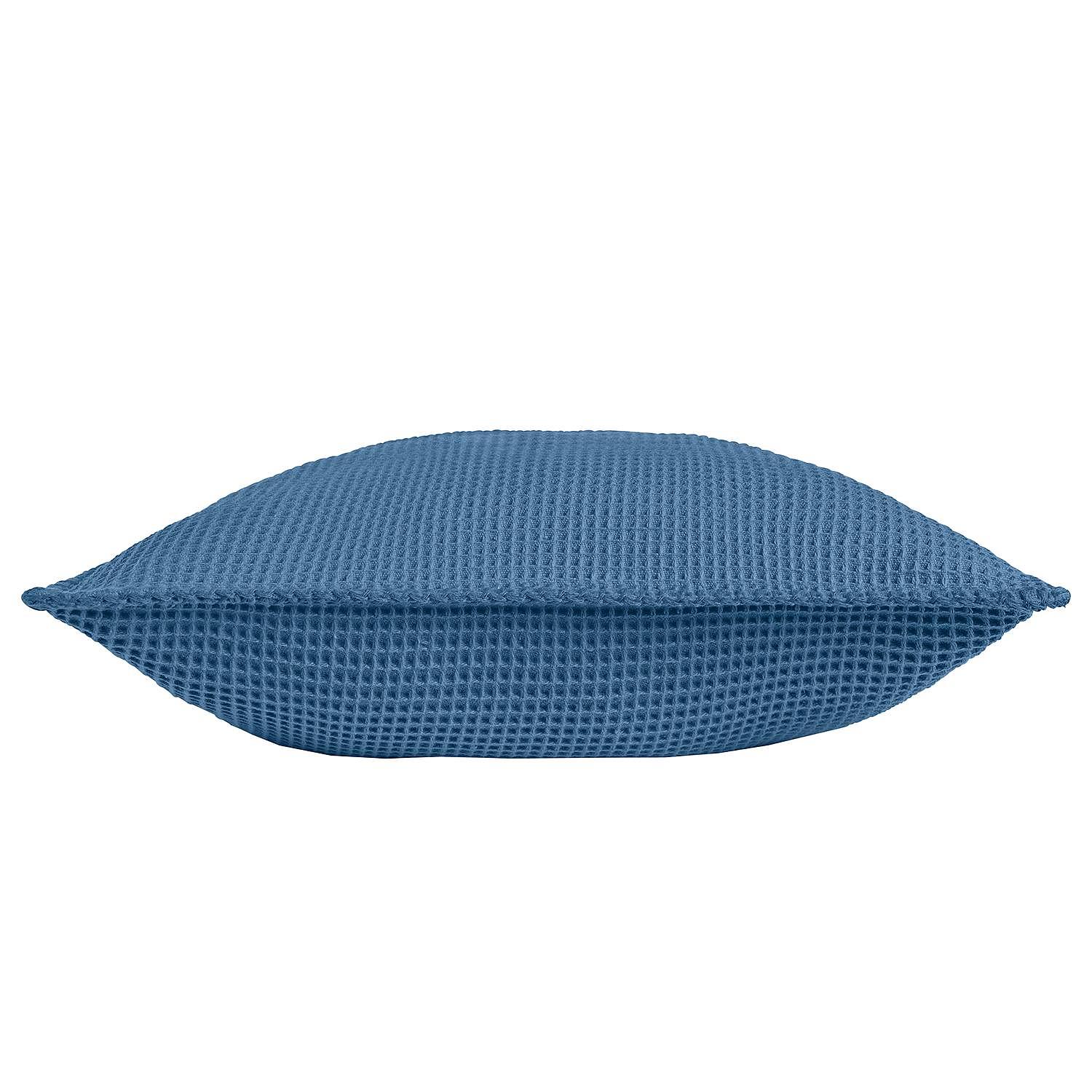 La Diva Maison Kissenbezug Waffelpique Blau 50 x 50 cm 0