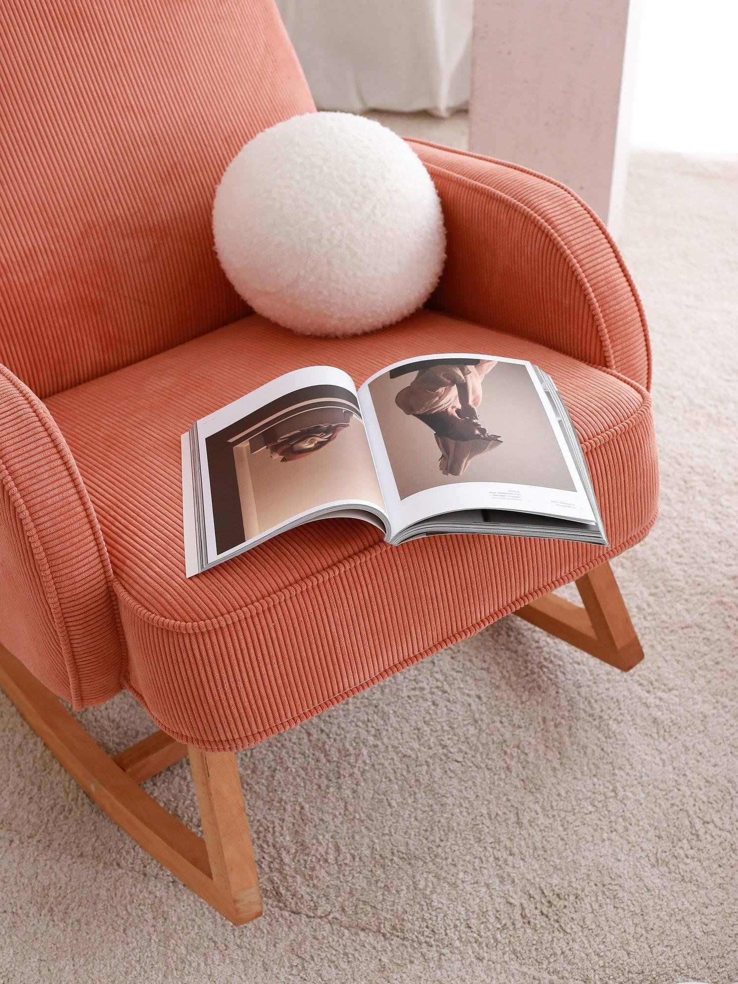 Yoko armchair velvet coral orange 2