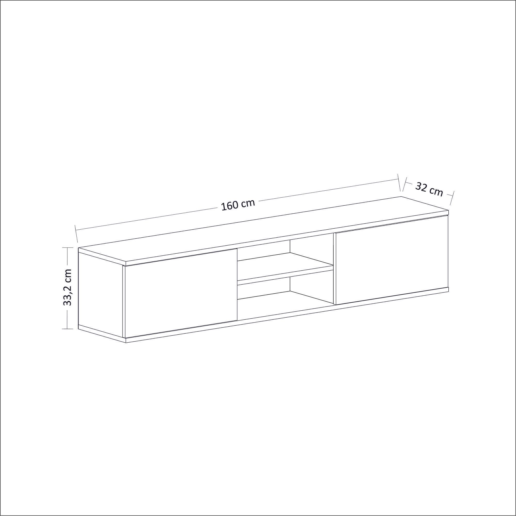 Ayze Lowboard Holz Anthrazit Walnuss Weiß 8