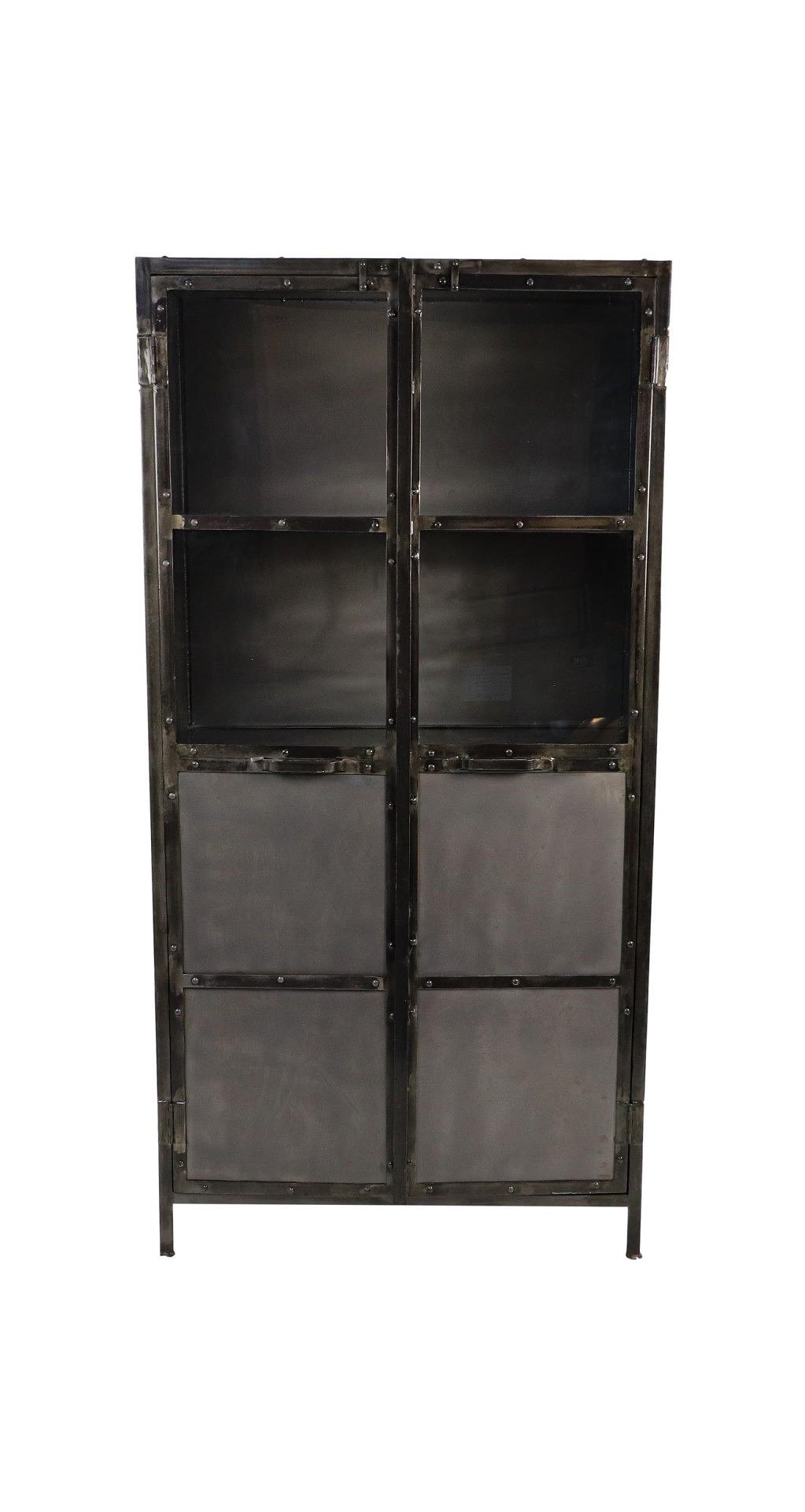 Brooklyn Schrank mit 2 Türen Metall Glas 0