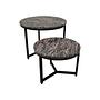 2x Runder Beistelltisch Marmor Metall 0